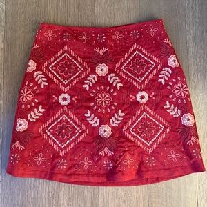 Embroidered A-line Skirt